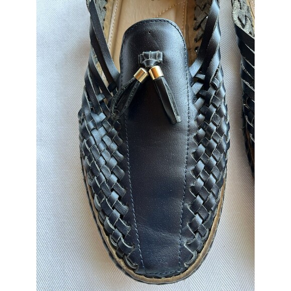 DesiHangover Chief Navy Blue Leather Woven Huarache Slip On Loafer Men’s Size 11 - Picture 2 of 12